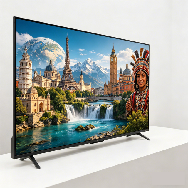Manufacturer OEM 65 75 85 100 110 Inch Tempered Glass Television 4k Big Screen Android LED Backlight Smart TV