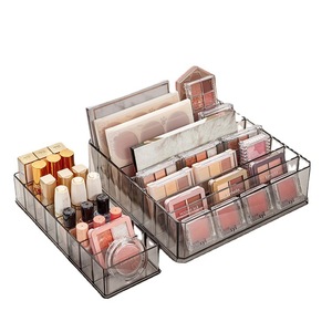Cosmetic Storage Box <b>Plastic</b> Divided Shelves For Lipstick Nail Polish Eyeshadow Makeup Organizer <b>Drawer</b> Rack - Product Image 3