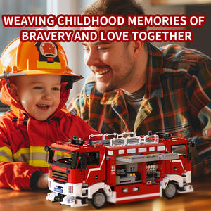 66061 Large-Scale Fire Truck Assembly ABS <b>Plastic</b> Small-Particle Building <b>Blocks</b> Educational Toy Boys Ages 14+ - Product Image 4