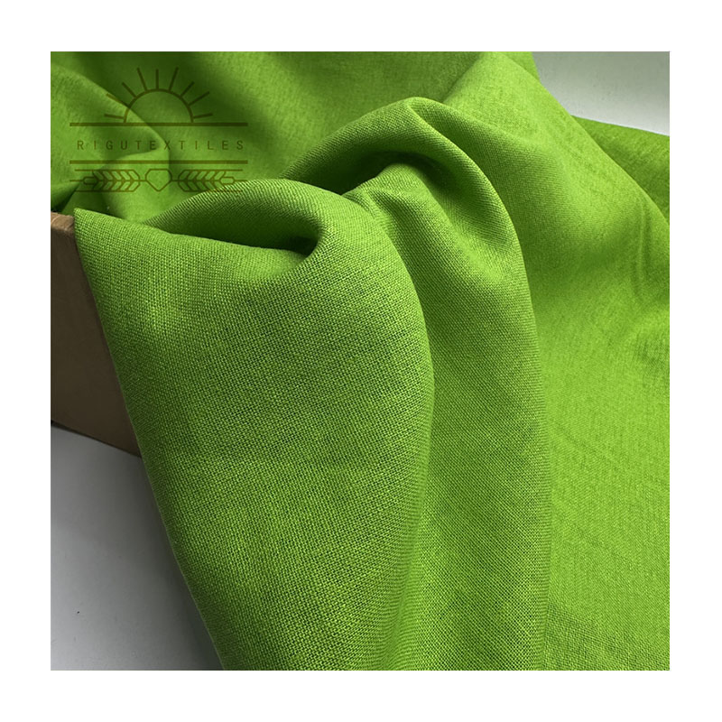 RIGU 185gsm Rayon Linen Slub Fabric 75% Viscose 25% Linen Blended Slub Fabric Cotton Linen Viscose Fabric for Clothing