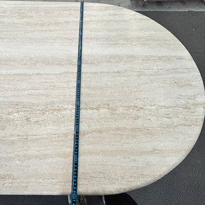 Dalles de pierre de <span class=keywords><strong>tavertin</strong></span> super blanc de luxe Comptoirs de cuisine polis sur mesure Table à manger avec travertin - Product Image 4