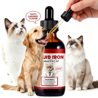 Complément de Fer Liquide avec Vitamines C et E à Absorption Rapide pour Chiens et Chats, Santé Immunitaire et Digestive, Marque Privée OEM