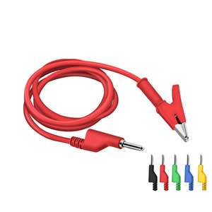 100cm timsah klip muz fiş testi kurşun 4 mm yığını mümkün muz fiş tel yumuşak kauçuk testi uzatma kablosu laboratuvar için - Product Image 2