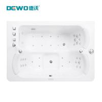 Impresionante Bañera Rectangular Independiente de 1.92m, con Luces LED de Colores, 3 Reposacabezas Confortables