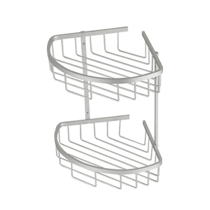 Étagère d'angle de douche en aluminium antirouille à 2 niveaux, sans perçage, murale, pour articles de toilette, shampoing et savon - Product Image 1