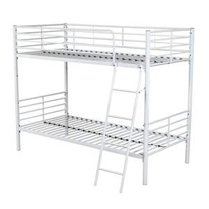 ROSE Modern Stainless Steel Twin Over Twin Bunk <b>Bed</b> Wood <b>Space</b> <b>Saving</b> for School Bedroom Hospital or Hotel Use - Product Image 2