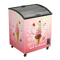 Congélateurs à crème glacée pour fabricants, congélateur commercial 80L +8 ℃ ~-25 ℃   Congélateur à glaces avec portes coulissantes en verre à vendre