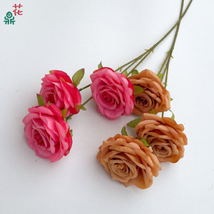 Fleurs artificielles en soie, rose à tige unique, décorations pour arche de mariage, style classique moderne, fabriqué en Chine - Product Image 3
