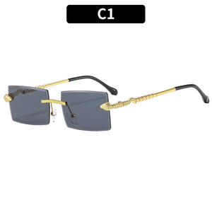 משקפי שמש לנהיגה חיצונית יצירתית באיכות גבוהה מלבן שיפוע משקפי שמש ללא מסגרת - Product Image 4