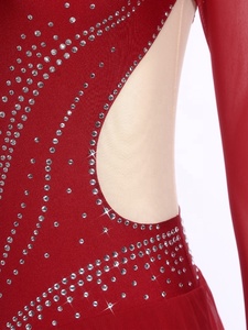 Traje de Patinaje Artístico para Mujer, Leotardo con Falda, Mono de una Pieza, Disfraz para Gimnasia, Danza Latina, Danza Lírica y Contemporánea - Product Image 5