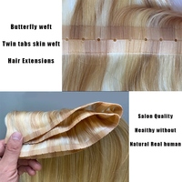 Extensions de cheveux 100% naturels en trame papillon, trame perforée, double tirage, cheveux vierges russes, trame invisible pour fournitures de salon - Vente en gros
