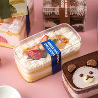 Boîte d'emballage jetable et recyclable de pain et de pâtisserie de récipient de dessert de tiramisu en plastique épais de 5mm pour des biscuits de sucrerie de nourriture