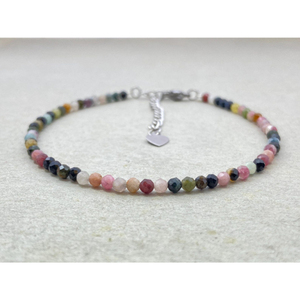 Tourmaline <b>Bracelet</b> Dainty Gemstone Jewelry Micro Faceted Beads Crystal <b>Bracelet</b> Minimalist Jewelry Tiny Gemstone <b>Bracelet</b> - Product Image 1