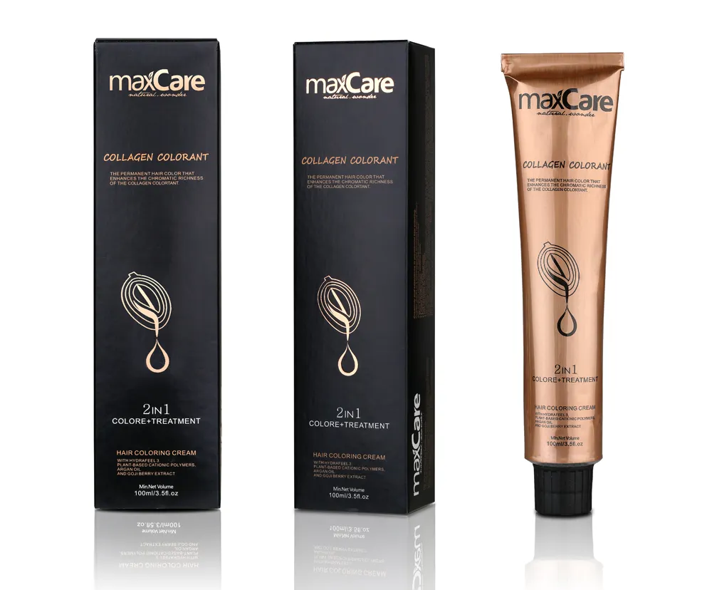 Maxcare Best Selling 2-In-1 Olijf Haar Shining Kleur Kleurstof Crème Permanente Kleurenkaart Kleur Haar
