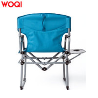 Chaise de Réalisateur Pliante d'Extérieur WOQI en Acier Inoxydable et Tissu Oxford avec Table Latérale et Poche Latérale, Robuste et Portable