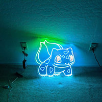 Lampe de salle de jeux géante personnalisée amusante avec un chien diabolique, néon LED, dessin animé kawaii, personnage d'anime, art mural, enseigne au néon pour la décoration de la chambre d'enfant, cadeaux