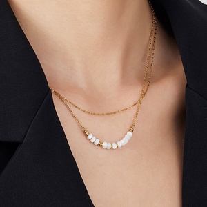Collar de Acero Inoxidable con Doble Diseño, Chapado en Oro de 18k, Resistente al Agua y al Deslustre, con Logotipo Personalizado para Mujer - Product Image 2