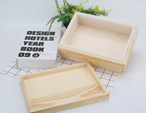 2200ml / 77oz Rectangle Silicone Molds for Soap Making , <b>Rubber</b> Liner with Wooden Box and Lid for DIY Handmade Soap - Product Image 6