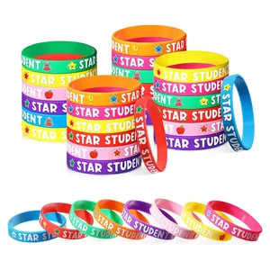Usine personnalisée silicone caoutchouc classe étoile étudiant bracelet coloré bracelet promotion activité en classe pour étudiant