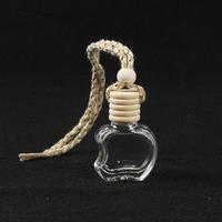 Flacons de parfum pour voiture en verre transparent carré recyclable de 8 ml et 10 ml, avec bouchon en liège, corde suspendue, impression sérigraphique, diffuseur de parfum ALLWIN