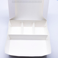 Boîtes alimentaires jetables en papier kraft multi-compartiments, contenants biodégradables pour la restauration rapide à emporter