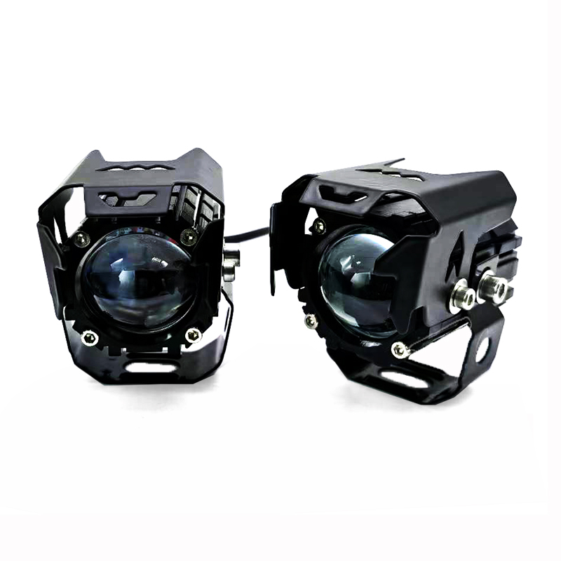 Motorcycle Spotlights Led Lens With Red and Blue Demon Eyes Headlight Driving Lights Work Light Fog Lamp Bulb for Car Truck