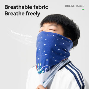 Masque facial multifonctionnel <span class=keywords><strong>ROCKBROS</strong></span> pour enfants, doublé polaire, chaud, pour l'automne/hiver, écharpe de ski, bonnet de cyclisme, capuche couvrant les oreilles - Product Image 6