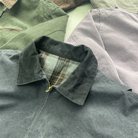 Veste robuste et épaisse en toile de canard Detroit J97, style vintage délavé et vieilli, pour le travail et les activités sportives