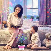 Proyector de luz nocturna starlight para niños, lámpara de proyección de luz LED nocturna giratoria de 360 grados con Cable USB, luces de noche para bebés