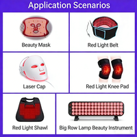 HoneBright Ceinture de thérapie LED infrarouge 6 broches 5050 avec puce lumineuse, Lampe chauffante pour épaule et cou, Masque facial, Patch, Ampoule LED à intensité variable