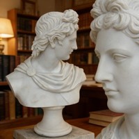 Statue de buste d'ornement européen Art déco d'intérieur, sculpture de tête en marbre sculptée à la main, figurine féminine et masculine en pierre