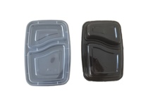 Boîtes à lunch en plastique jetables américaines sans BPA, compatibles micro-ondes, avec couvercles à 1 compartiment pour plats à emporter