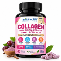 Capsules de collagène 14-en-1 Marque Blanche : Hydratation Cutanée, Complément Beauté, Acide Hyaluronique, Vitamine C