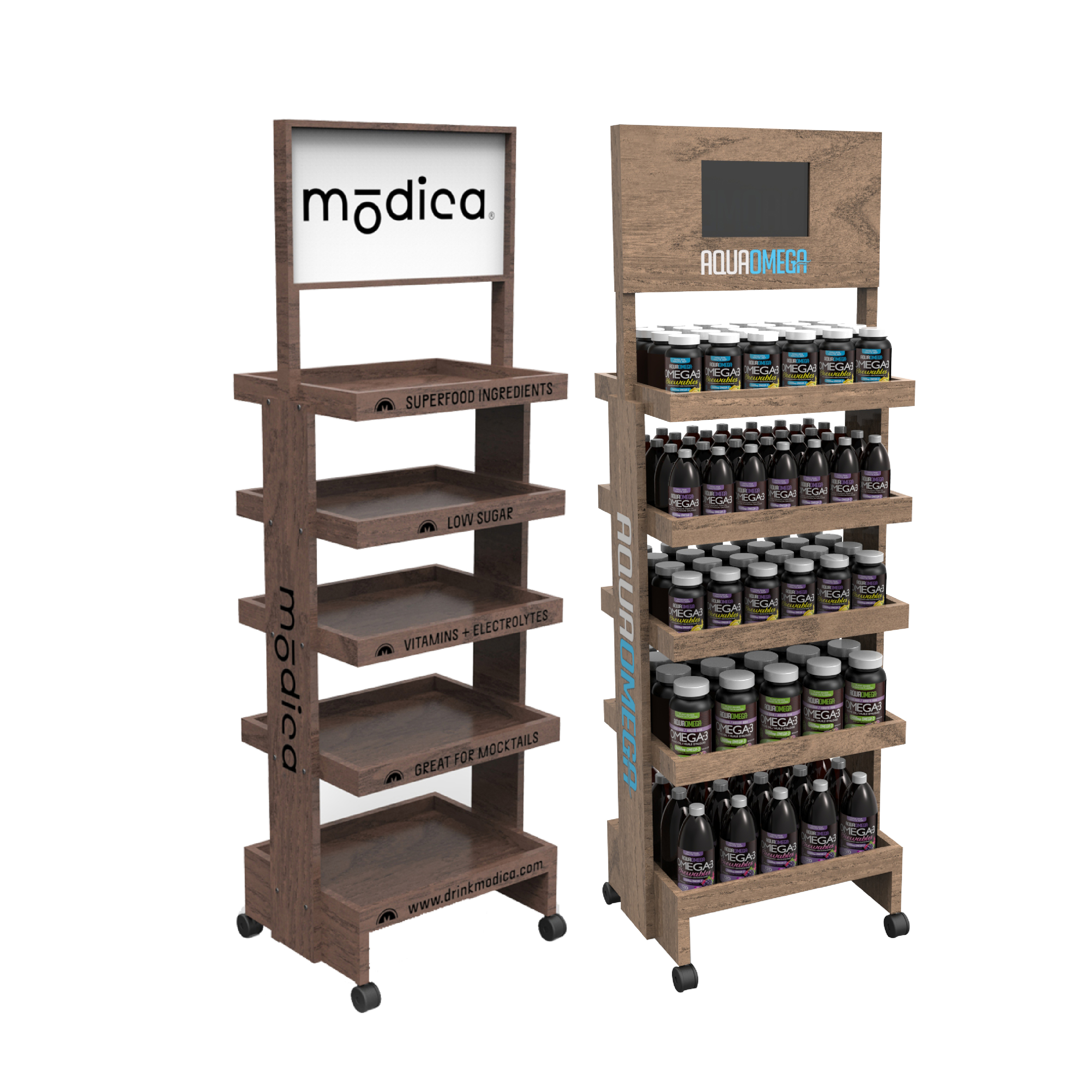 New Arrival Modern for Wood Beverage Bottle Display Rack Floor Standing for Grocery Stores — view 1