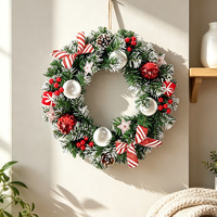 Guirlande de verdure artificielle en PVC semi-artisanale San Chuan 40 cm, style moderne et minimaliste, pour Noël, à suspendre à la porte ou à la fenêtre, cadeau d'entreprise