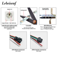 SK6812 RGB полоса DC 5 В 30 60 144 светодиодов/м SMD5050 встроенный IC адресуемый волшебный цвет пиксель светодиодный гибкий черный/белый PCB ленточный свет