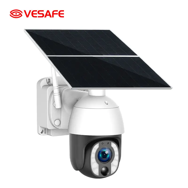 VESAFE 20W 태양광 PIR 움직임 추적 CCTV 실외 카메라 5MP 10X 줌 4G WIFI PTZ 보안 카메라