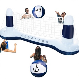 Ensemble de flotteurs gonflables pour <span class=keywords><strong>piscine</strong></span> au design de yacht, <span class=keywords><strong>jeux</strong></span> aquatiques flottants avec filet de volley-ball, équipements de divertissement aquatique - Product Image 3