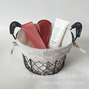 Bobai Metal <b>Storage</b> <b>Basket</b> <b>Rectangle</b> Canvas Lined Durable Office Organizer Multi Functional <b>Basket</b> - Product Image 5