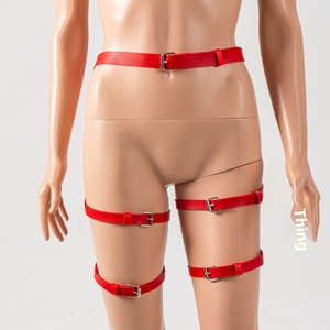 Europeo americano interesse integrato fibbia in pelle PU cintura rilegatura regolabile Bondage attrezzi per la tortura - Product Image 1