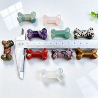 Artisanat en cristal naturel, sculptures, figurines en os, os de chien sculptés en opalite et quartz rose pour cadeaux