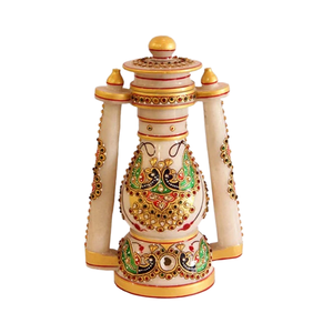 Linterna de mármol de alta calidad artesanía feng shui India estatuilla personalizable linterna de piedra de mármol indio para decoración al aire libre - Product Image 4