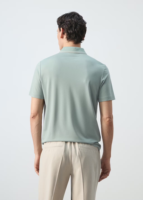 Polo en piqué de coton vert clair pour homme, coupe oversize, style décontracté, grande taille, motif brodé uni