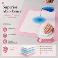 Tapis d'apprentissage pour chiots roses OEM super absorbants et jetables pour l'apprentissage de la propreté en intérieur et la protection de la maison