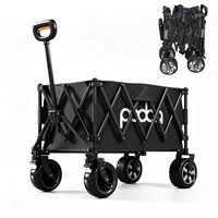Chariot de camping électrique PAOBA à charge dynamique de 60 kg, chariot utilitaire tout-terrain pliable en quatre parties avec frein automatique pour jardin et pique-nique