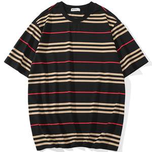 Camiseta Moderna para Hombre, Cuello Redondo, Rayas, Talla Grande, 160/300 Gramos, 100% Algodón, Impresión por Sublimación, Corte Regular, OEM/ODM - Product Image 6