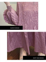 Joydressing 2026 Nouvelle Robe Longue Texturée Marron pour Femme, Manches Lanterne à Volants 3D, Élégante, Modeste et Fluide – Fabricant