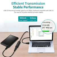 Câble d'extension USB 3.0 mâle vers femelle 5M 10M avec port d'alimentation externe, transfert de données haute vitesse pour périphériques informatiques