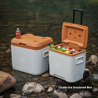 Glacière à roulettes portable isotherme pour camping, voiture, pêche commerciale, pique-nique et vente ambulante