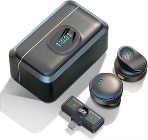 Wireless <b>Microphone</b> Magnet Clip Wireless <b>Microphone</b> Audio Noise Reduction Dual Video Recording Live - Product Image 1